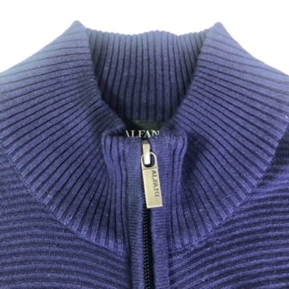 Alfani Men's Full Zip Ribbed Sweater Cardigan Size M - Picture 3 of 7